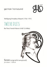 Twelve Duets (12 Duette) Kv. 487 (KV496a)  - Spielpartitur