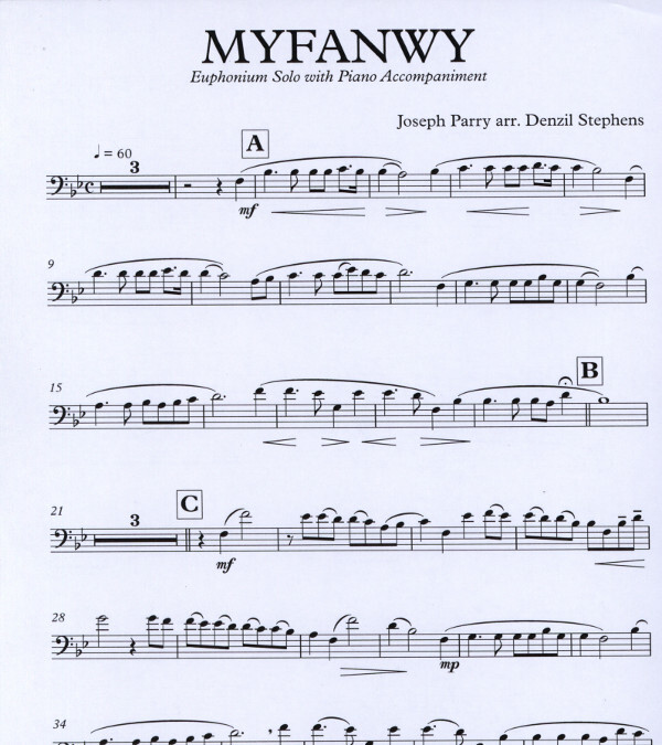 Parry, Joseph (Arr. Denzil Stephens) MYFANWY für Euphonium in C/B (im