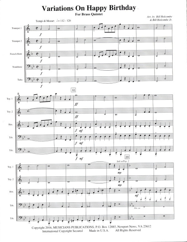 Bill & Bill Jr. (arr.) Variations On Happy