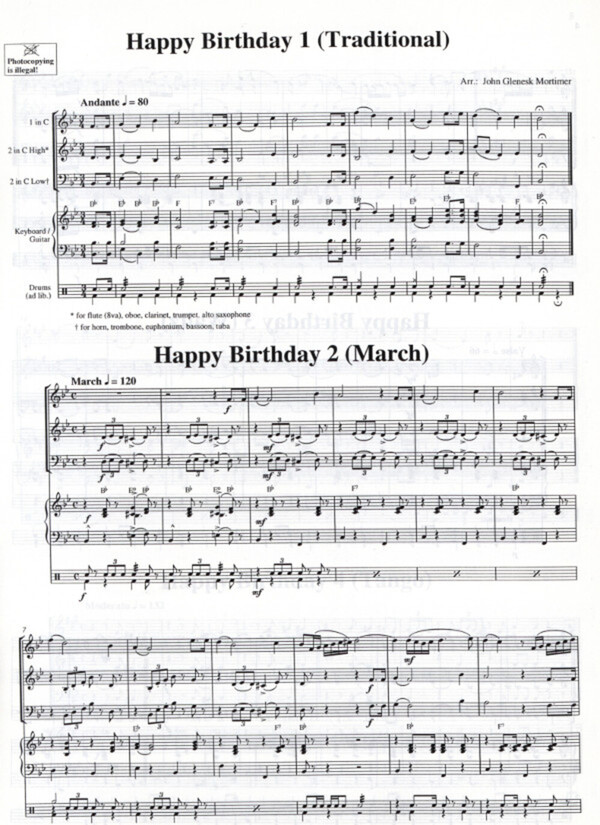 Mortimer, John Glenesk Happy Birthday für Posaune (Tenorhorn), Tuba