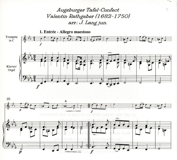 Rathgeber Valentin Lang Augsburger Tafel Confect Fur Trompete